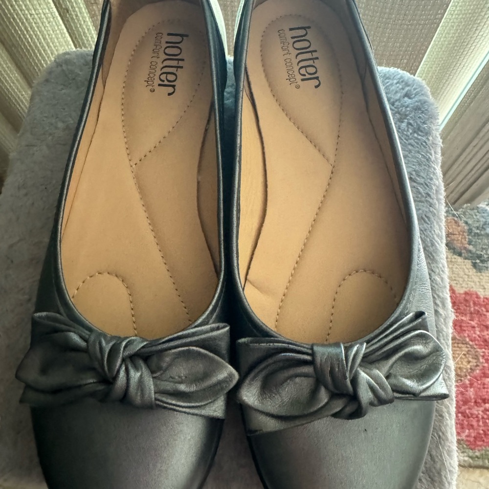 Hotter pewter ballet slipon flats 10